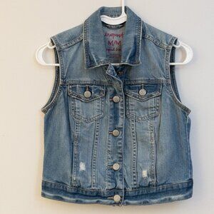 Aeropostale Distressed Denim Vest – Medium – Classic Layering Piece